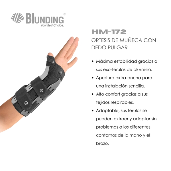 brace de muñeca con soporte de pulgar