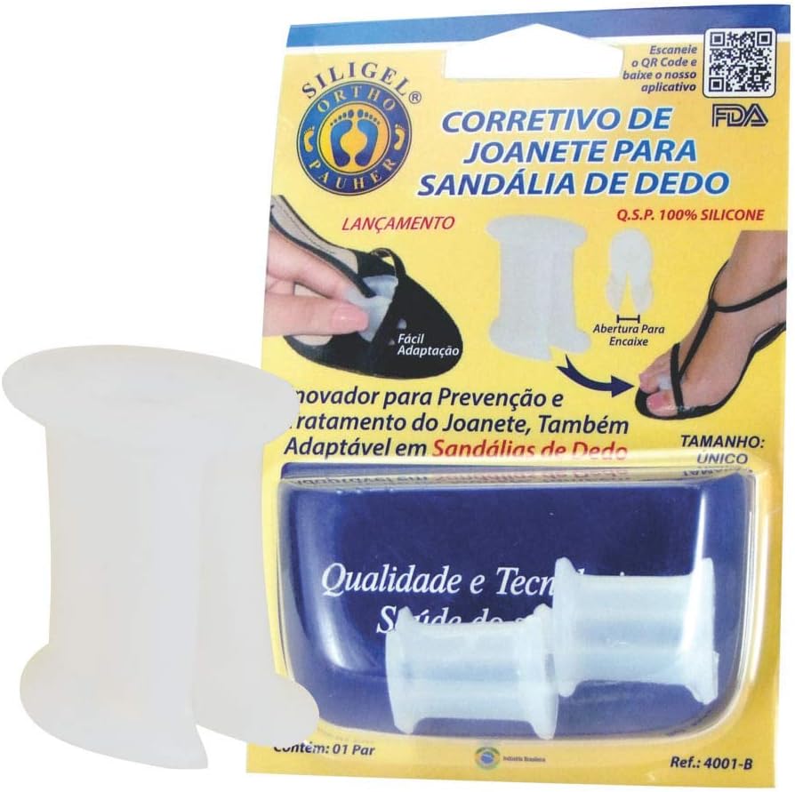 Corrector de juanete para sandalia de dedo en gel translúcido