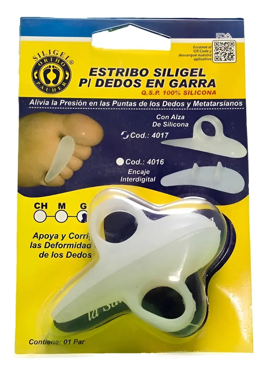 Almohadilla para dedos en martillo de silicona con soporte anatómico