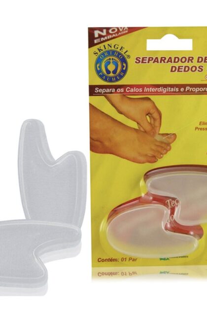 Separador de dedos de gel para aliviar fricción interdigital