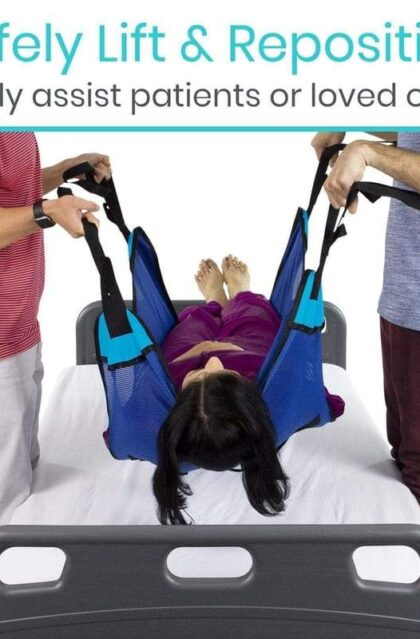 Arnés para grúa de pacientes con soporte completo y asas