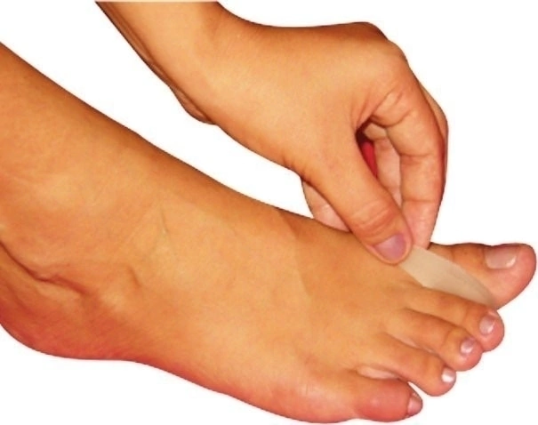 Separador de dedos de gel para aliviar fricción interdigital